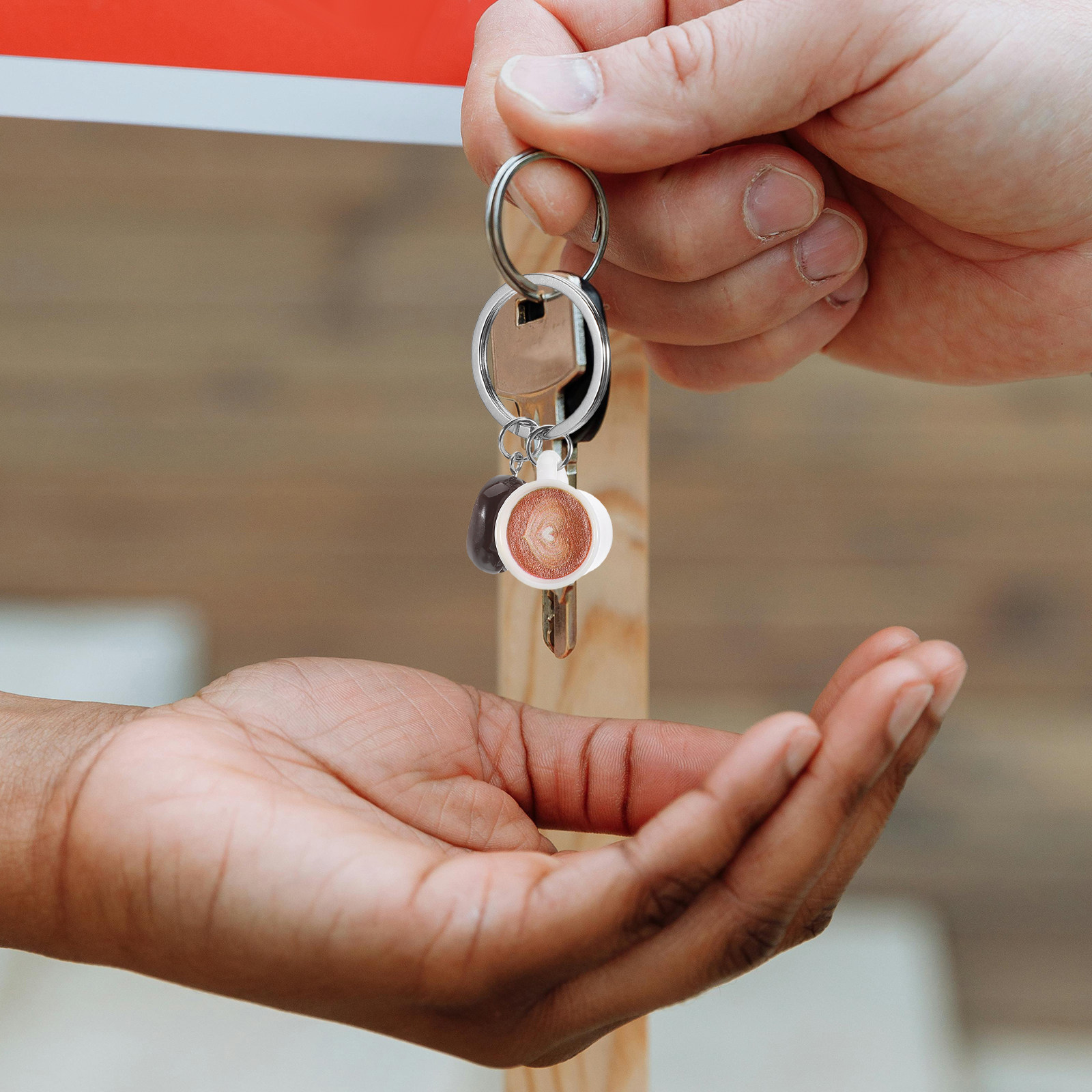 Resin Art Design Keychain - Llavero de Grano de Café con