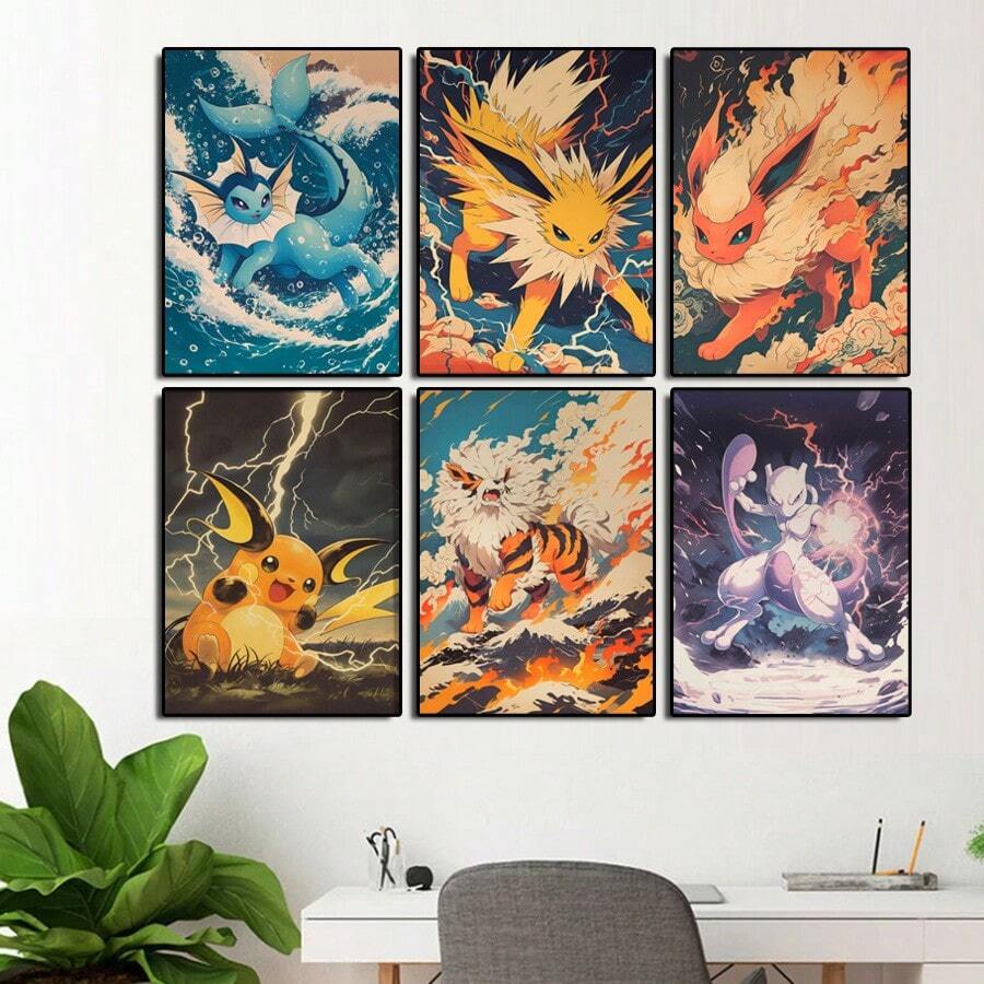 Resin Art Gift - Pósteres de Anime Pokemon Raichu Mewtwo