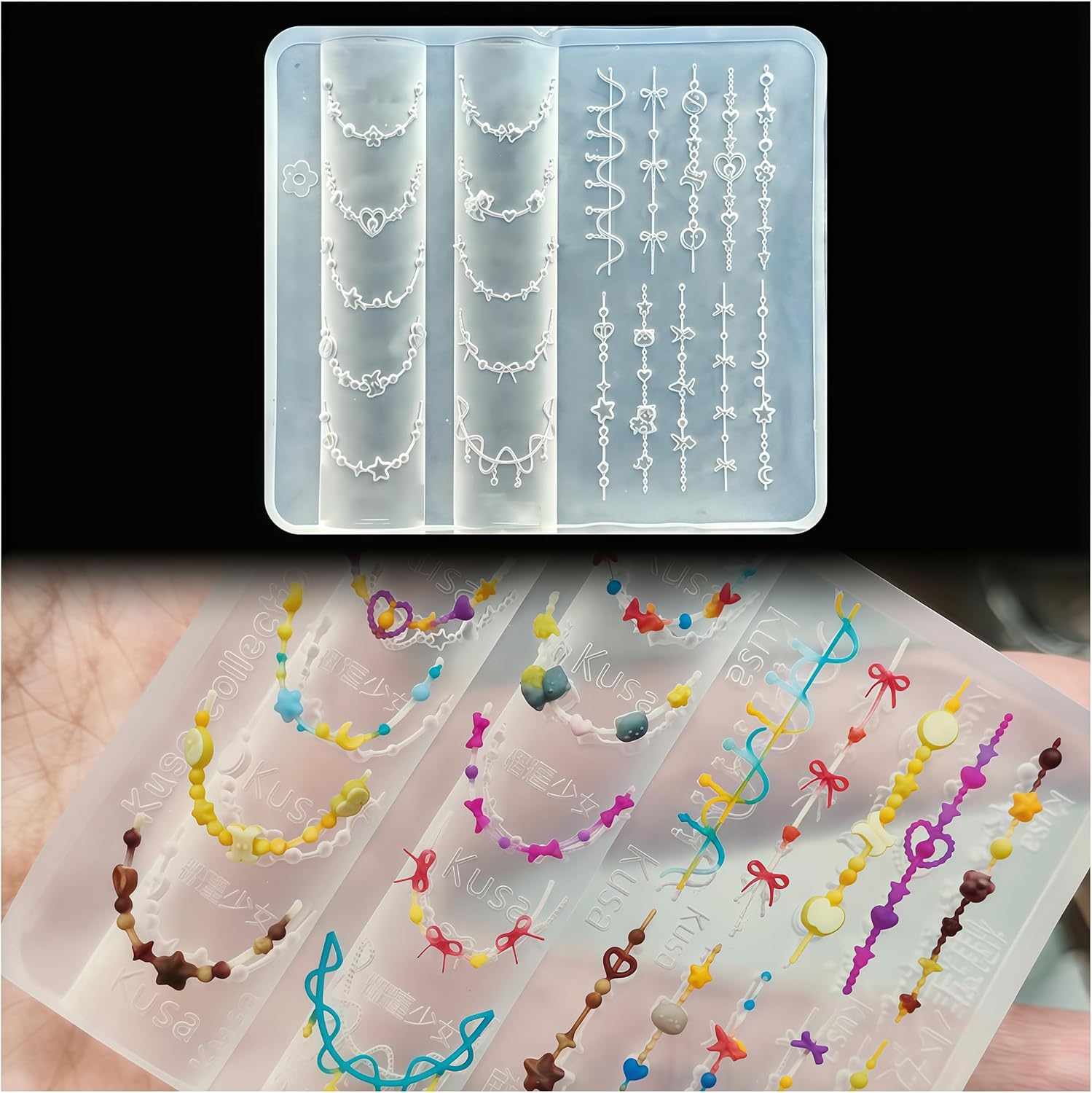 Resin Art Template - Collar de cuentas 3D, molde artístico