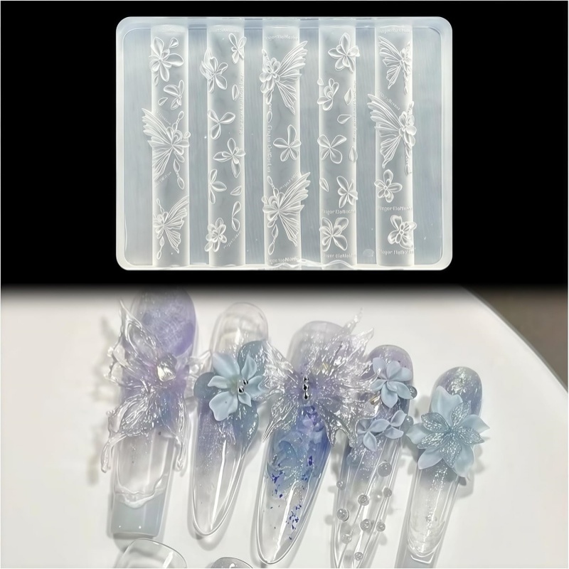 Resin Art Template - Molde 3D de mariposa y flor