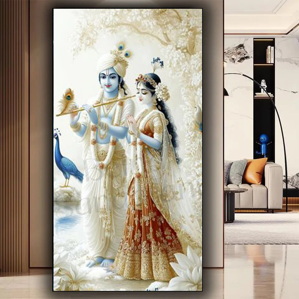 Señor indio Radha Krishna pare - Resin Art Radha Krishna reseña y precio