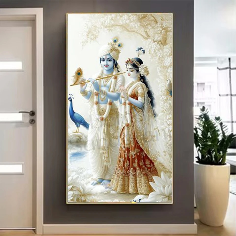 Señor indio Radha Krishna pare - Resin Art Radha Krishna reseña y precio
