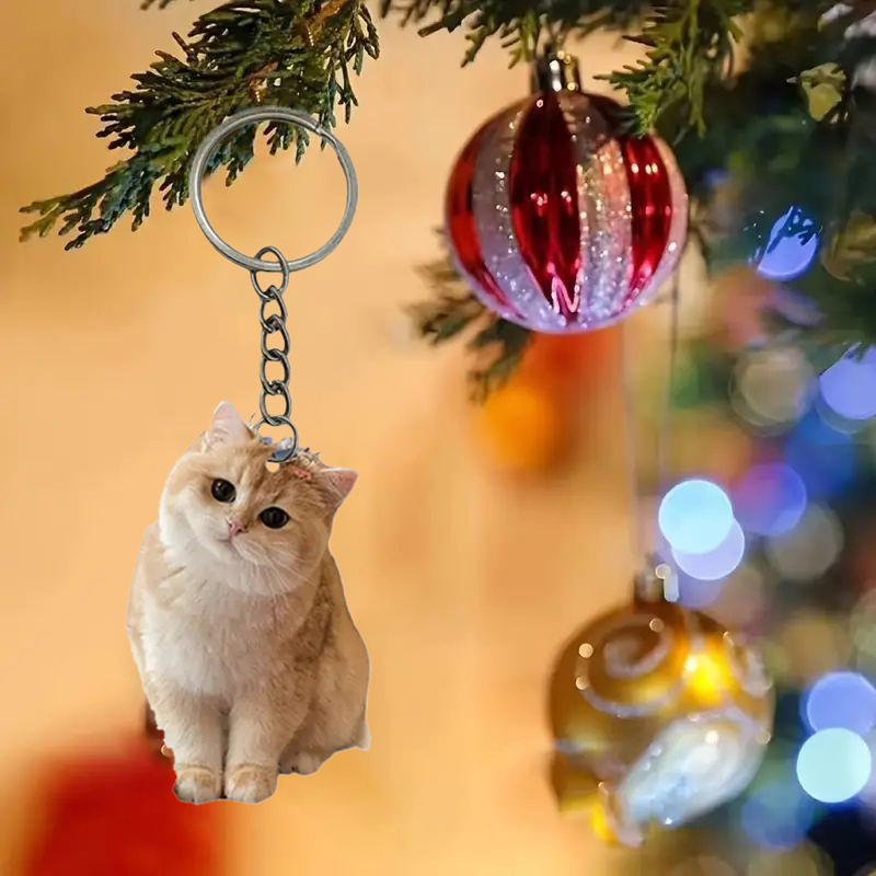 LLavero de gato blanco y negro - Resin Art Design Keychain reseña y precio