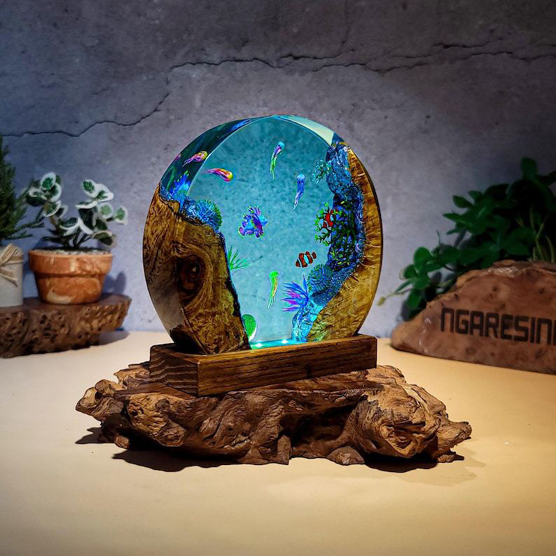 Lámpara de Mesa de Resina con  - Resin Art Decor reseña y precio