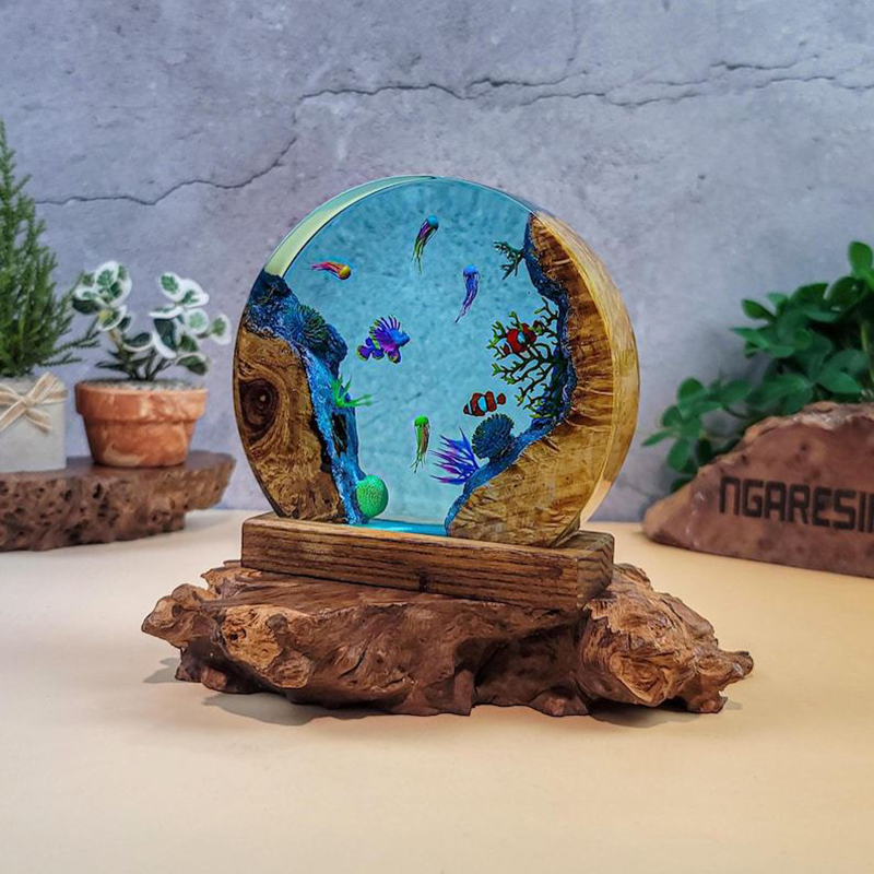 Lámpara de Mesa de Resina con  - Resin Art Decor reseña y precio